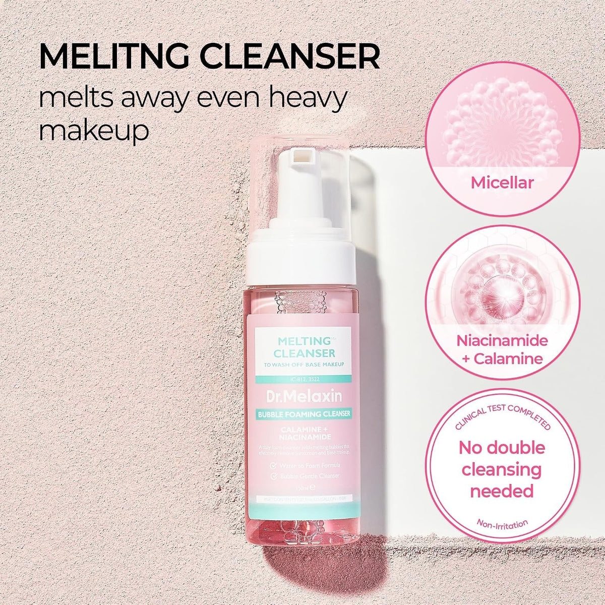 Dr. Melaxin Melting Bubble Cleanser – 2-in-1 Makeup Remover + Face Wash Dr.Melaxin